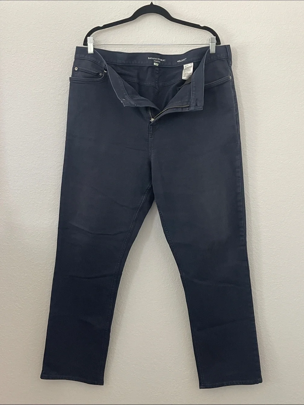 Banana Republic Traveler Slim Fit Pants Mens 40x32 Navy Stretch